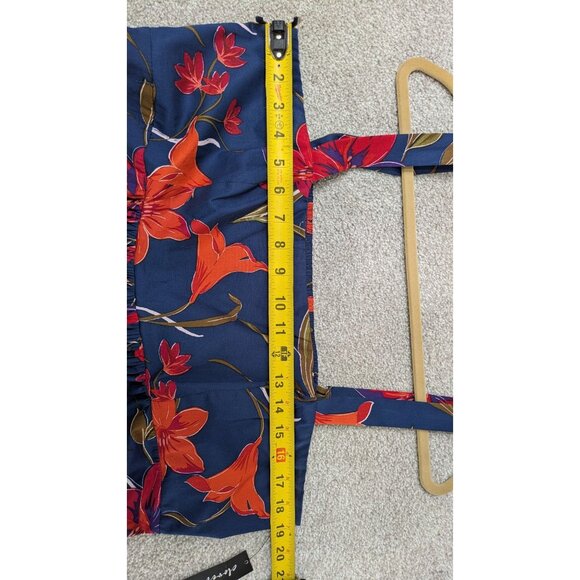 NWT Clover & Sloane Womens Maxi Sundress 14 Empire Navy Red Dark Floral Beachy - Picture 4 of 14